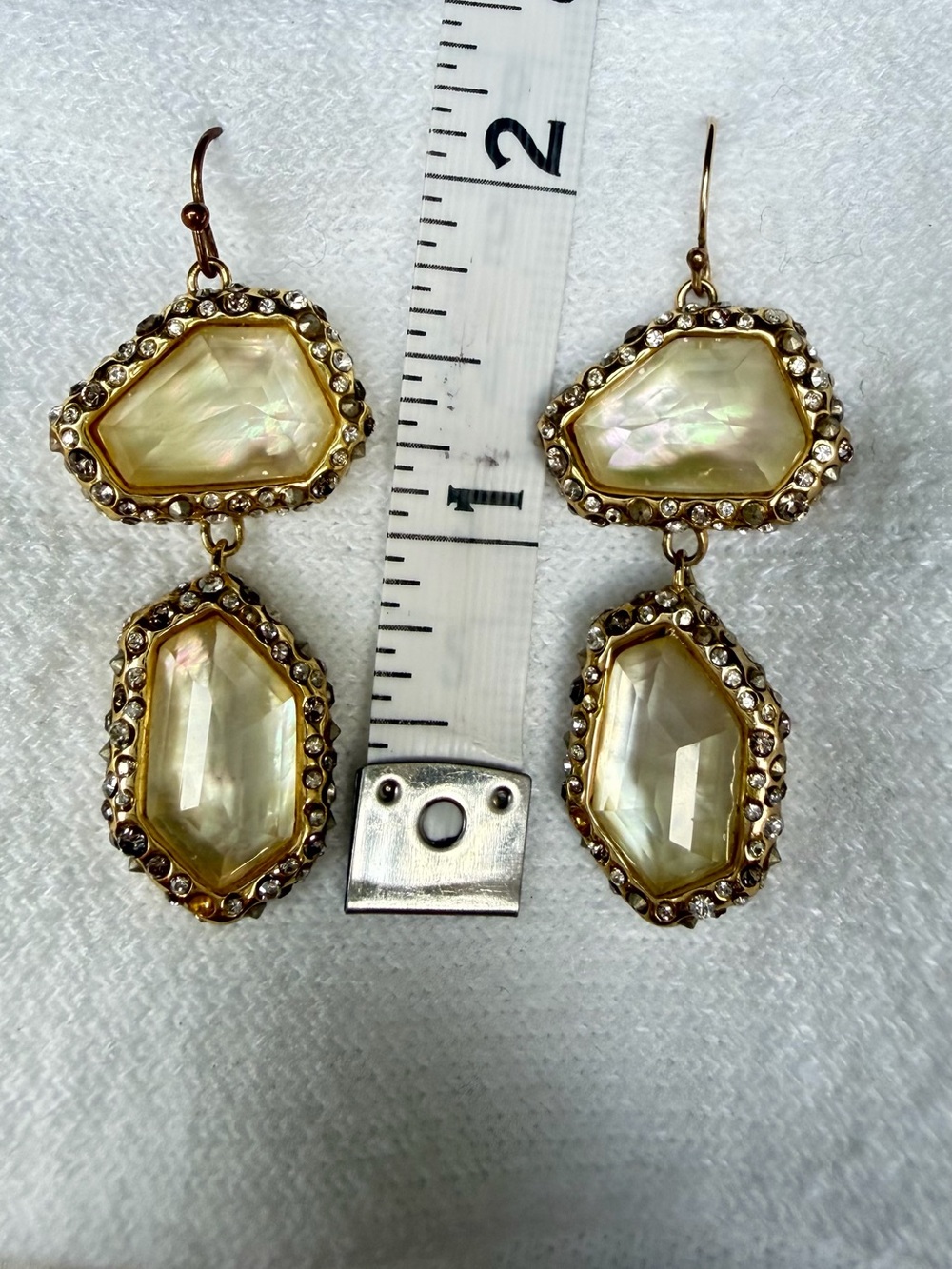 Alexis Bittar Iridescent Crystal Double Drop Earings